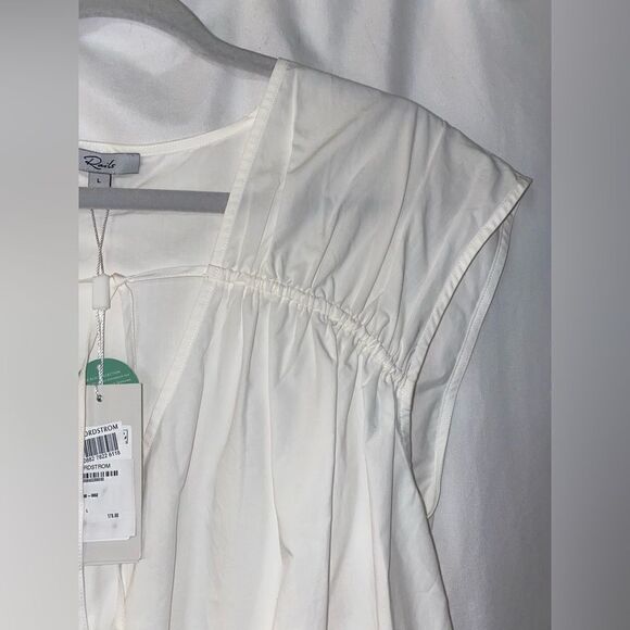 Rails NWT Savi Cotton Blend Peplum Blouse White Size L - Picture 7 of 16